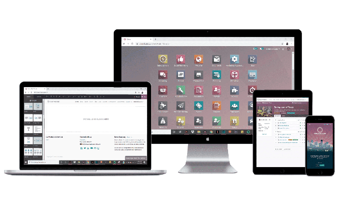 illustration de l'ERP Odoo sur différents écrans erp odoo écrans